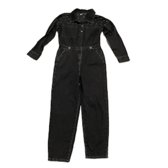 Savannah Miller Next denim studded utility jumpsuit coverall 10 medium P 7060 - Picture 12 of 15